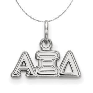 Sterling Silver Alpha Xi Delta XS (Tiny) Greek Necklace - 20 Inch